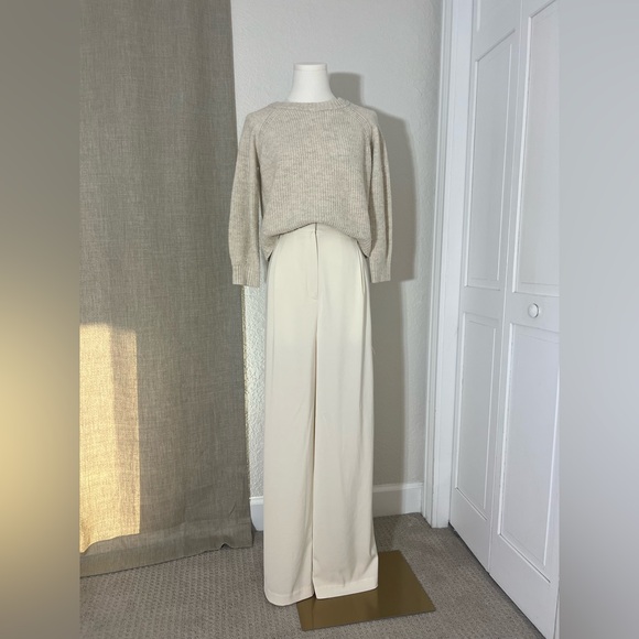 Women’s Silk Look Quiet Luxury Bar lll Cream Faux Silk Wide Leg Cargo Pants XL - Picture 7 of 7